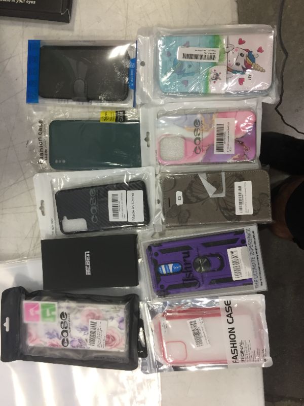Photo 1 of 10 pack of phone cases, various phone types and styles