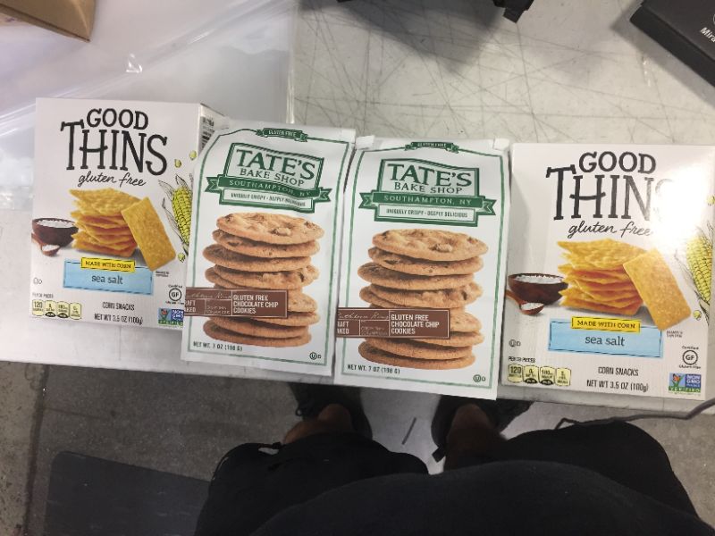 Photo 1 of 2 pack of Good Thins Sea Salt Corn Snacks Gluten Free Crackers - 3.5oz and Tates cookies