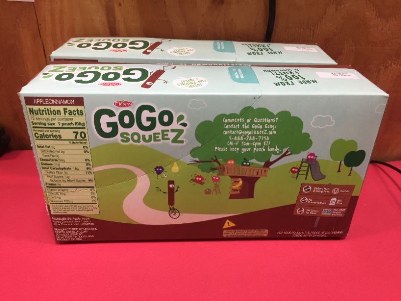 Photo 1 of 2 PACK EXP 01-2022 GoGo Applesauce Cinnamon Portable Gluten Free