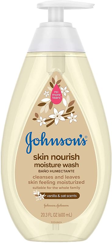 Photo 1 of Johnson's Skin Nourishing Moisture Baby Body Wash with Vanilla & Oat Scents, Hypoallergenic & Tear Free Baby Bath Wash, Paraben-, Dye-, Sulfate & Phthalate-Free, 20.3 fl. oz 2 pack 
