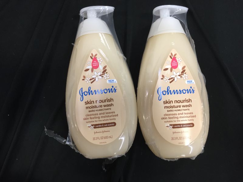 Photo 1 of Johnson's Skin Nourishing Moisture Baby Body Wash with Vanilla & Oat Scents, Hypoallergenic & Tear Free Baby Bath Wash, Paraben-, Dye-, Sulfate & Phthalate-Free, 20.3 fl. oz 2 pack 