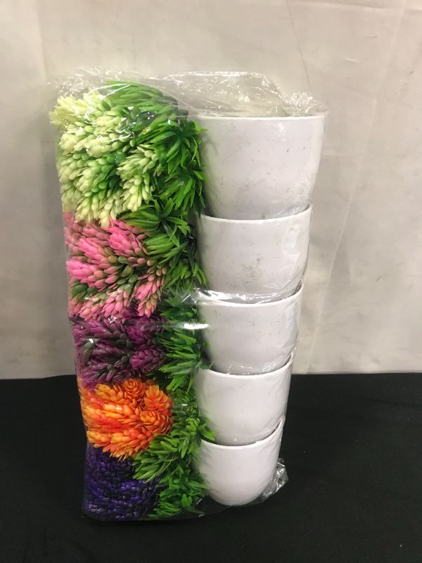 Photo 1 of 5 pack fake potted plants 7.5'' inches 