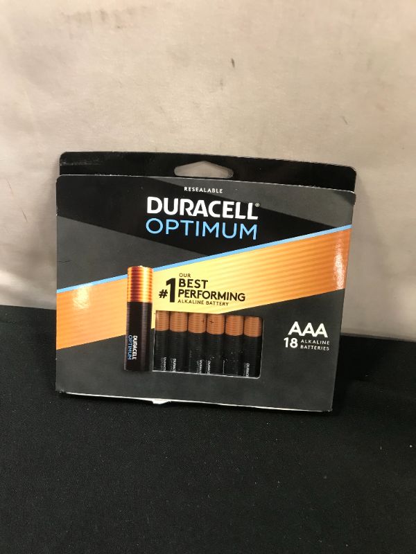 Photo 1 of Duracell Optimum Batteries, Alkaline, AAA, 1.5 V, 1 Pack - 18 batteries