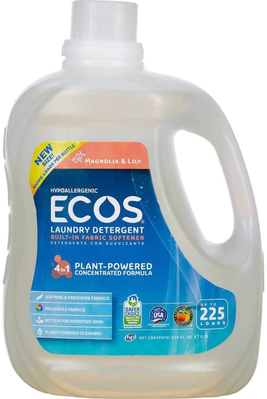 Photo 1 of 2 pack  Earth Friendly Products Ecos Liquid Laundry Detergent, Magnolia and Lilies, 210 Ounce***open**liquid thrown***
