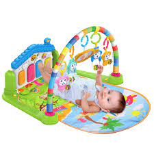 Photo 1 of Baby Gym Baby Play Mat, Kick and Play Piano Gym with 5 Infant Learning Sensory Baby Toys, Musical Toys As Boy & Girl Gifts for Newborn