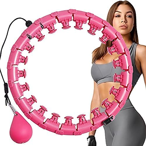 Photo 1 of AMJ Weighted Hula Hoop for Adults Hoola Circle for Weight Loss 2 in 1 with 24 Detachable Knots Fitness Hoop Smart Weighted Hula with auto-Spinning Ball hulu Infinity Hoop Exercise fit for Women
