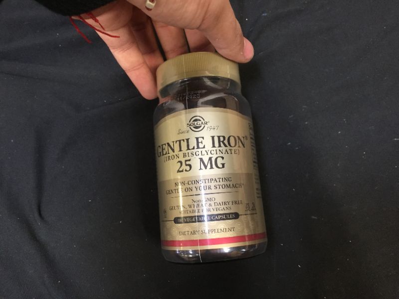 Photo 1 of Solgar Gentle Iron - Ideal for Sensitive StomachsRed Blood Cell Supplement, , Non Constipating & GMO, Vegan, Gluten & Dairy Free, Kosher - 180 Servings, Unflavored, 180 Count expires 11/2023