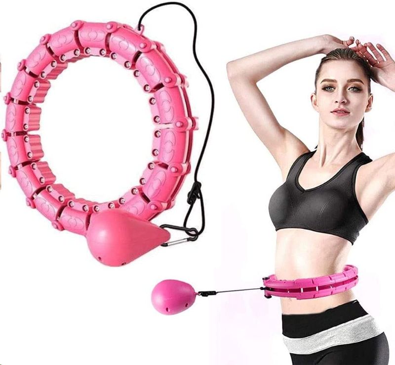 Photo 1 of 24-Section Smart Hula Hoop, Intelligently Adjustable Wide Hula Hoop Fitness with Massage Nub, Weighted Hula Hoops, Adjustable Size, Weighted Hula Hoop Plus Size for Beginners
