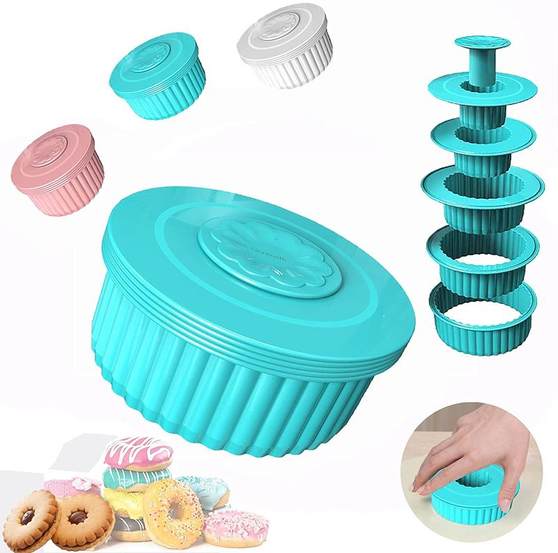 Photo 1 of Crymeilk Donut Cutter Set, 6 Piece Fluted Biscuit Cutter, Plastic Circle Cookie Cutters for Aroma Beads, Slice Quickly Won’T Warp, Bend, Or Rust, Perfect for Scones, English Muffins, Pastry and Clay
