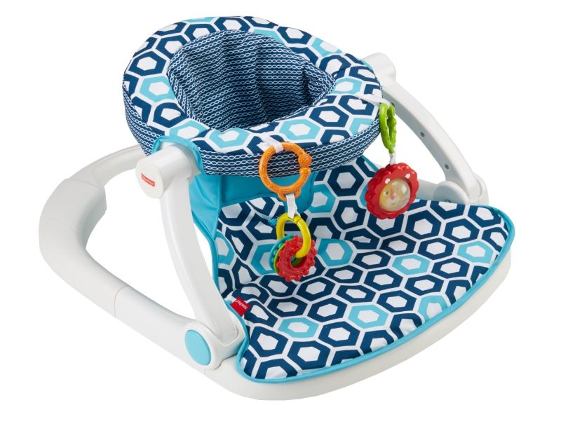 Photo 1 of Fisher-Price Sit-Me-up Fabric Kids Floor Seat, White/Blue (FKD95)

