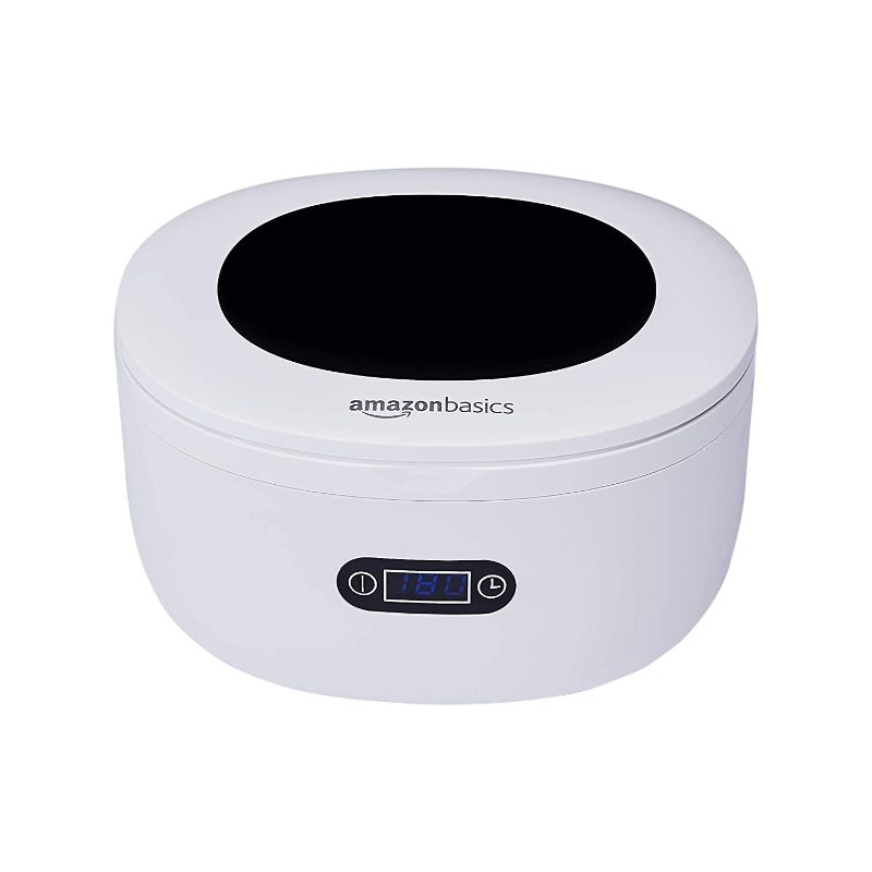 Photo 1 of Amazon Basics Ultrasonic Cleaner with Digital Display, 5 Preset Cycles, 750ml - white, 110V

