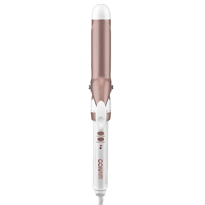 Photo 1 of Conair Double Ceramic 1 1/4-Inch Curling Iron, White/Rose Gold
