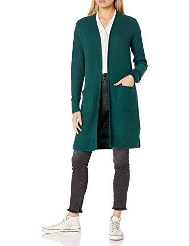 Photo 1 of Amazon Brand - Goodthreads Women's Everyday Soft Blend Honeycomb Long Line Cardigan Sweater, Pine Heather Marl, Large
