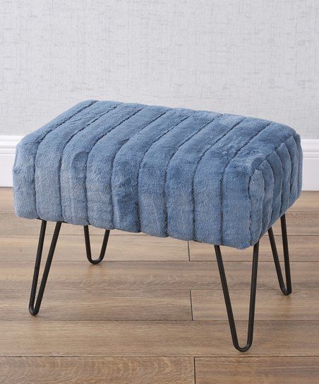 Photo 1 of  Blue Mirage Super Faux Mink Ottoman (missing screws)