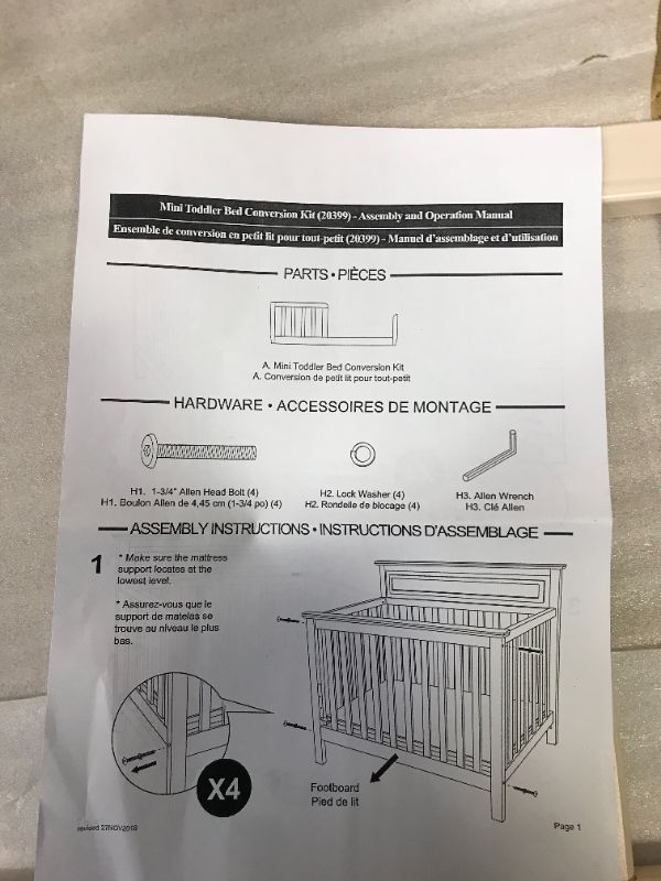 Photo 2 of mini toddler bed conversion kit 