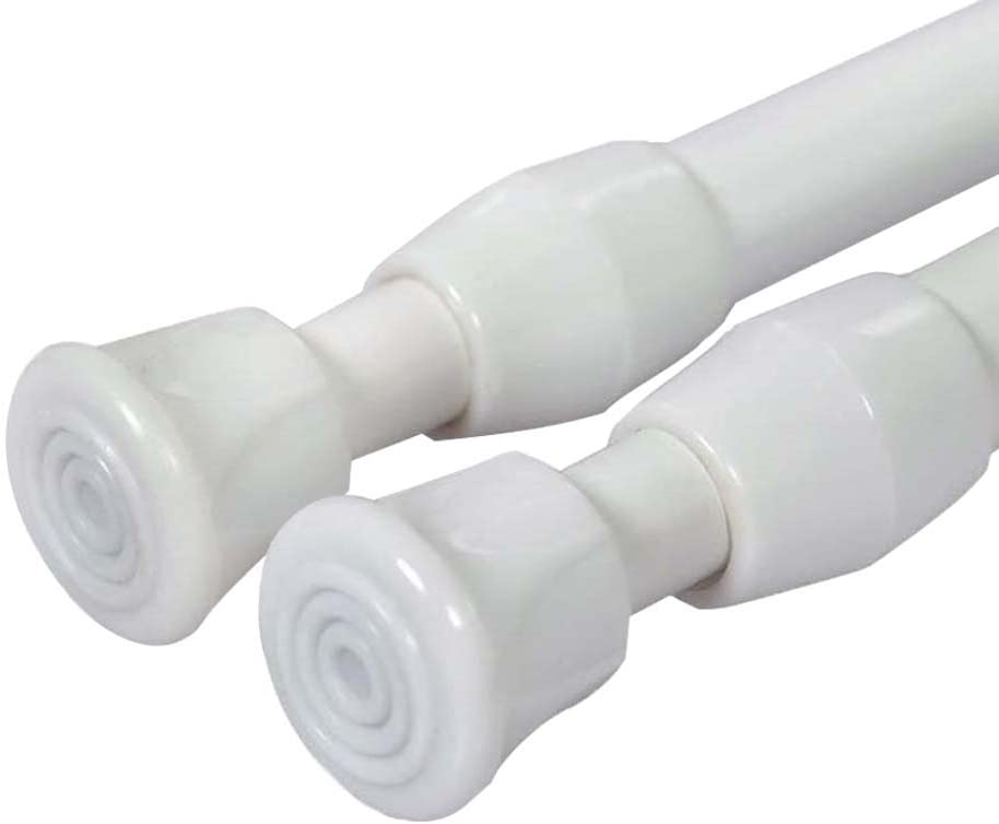 Photo 1 of AIZESI 2PCS Spring Tension Curtain Rod, 28 to 48-Inch (White)
