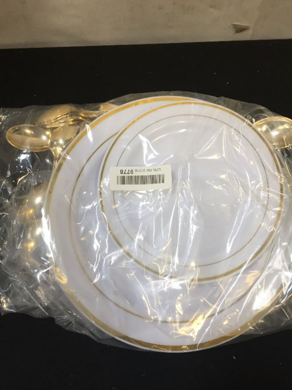 Photo 1 of 20 Piece Gold Dinnerware Set - gOLD