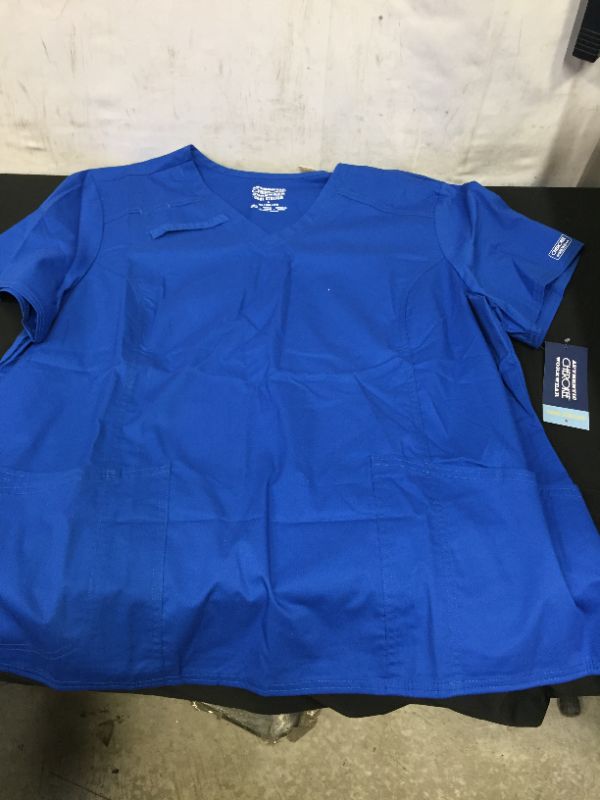 Photo 1 of Cherokee Workwear Scrubs Premium Core STRETCH V-Neck Top w/ Back Pocket SIZE 2XL 