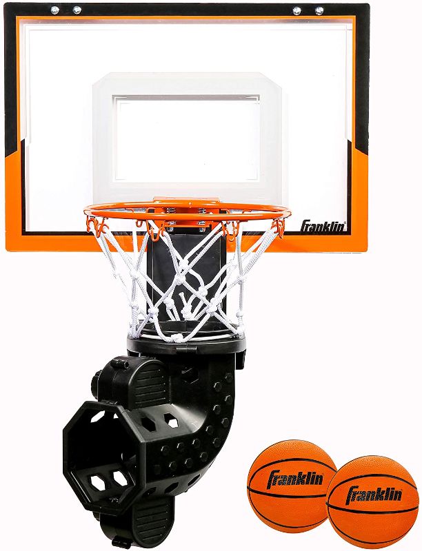 Photo 1 of Franklin Sports Mini Basketball Hoop with Rebounder and Ball - Over The Door Basketball Hoop With Automatic Ball Rebounder - Indoor Basketball Game For Kids