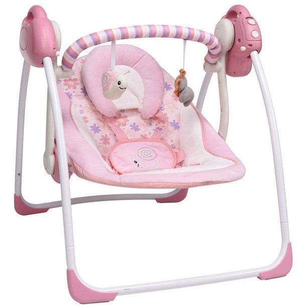 Photo 1 of iECOPOWER Soothing Portable Swing, Comfort Electric Baby Rocking Chair with Intelligent Music Vibration Box That Can Be Used from The Beginning of The Newborn (Pink)