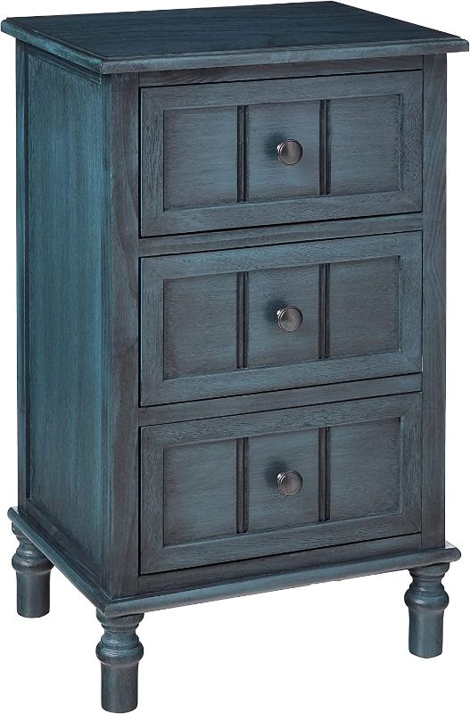 Photo 1 of Decor Therapy Simplify Three Drawer Accent table, Antique Navy