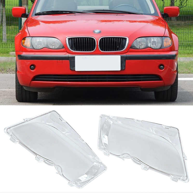 Photo 1 of 2Pcs Car Headlight Lens Cover Polycarbonate Durable Headlamp Lens Cover Left and Right For BMW E46 01-06
