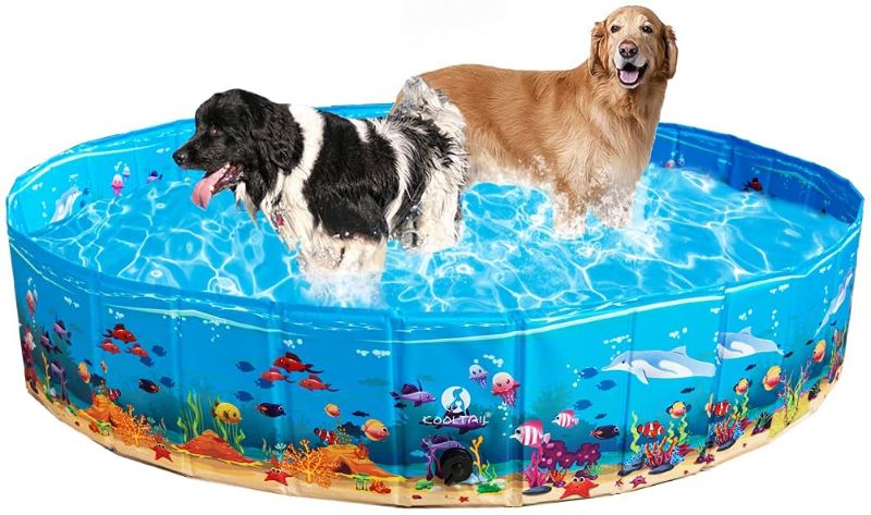 Photo 1 of KOOLTAIL Foldable Dog Swimming Pool - Extra Large Pet Bathtub - Collapsible Summer Pool with Underwater World Print Portable Durable Outdoor Bathing Pool, 63 x 11.8 inches for Dogs Cats and Kids 2 pack 
