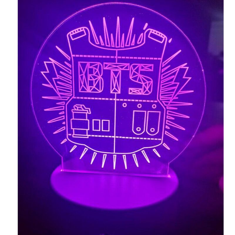 Photo 1 of Kpop BTS LED Night Lights 3D Visualization gradient touch dimmer Desk Lamps Ku