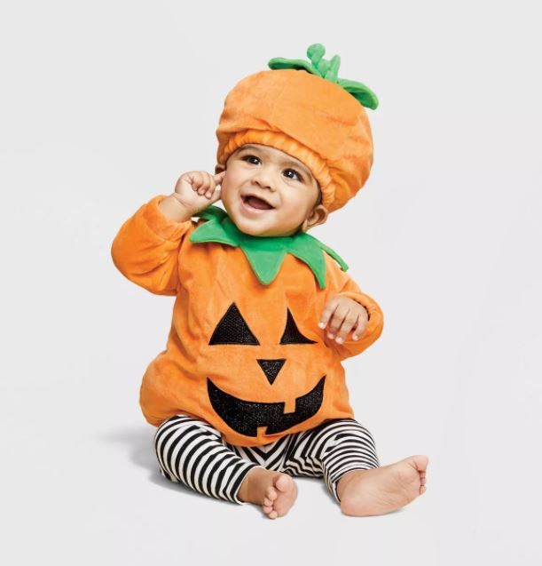 Photo 1 of Baby Pullover Pumpkin Halloween Costume with Hat