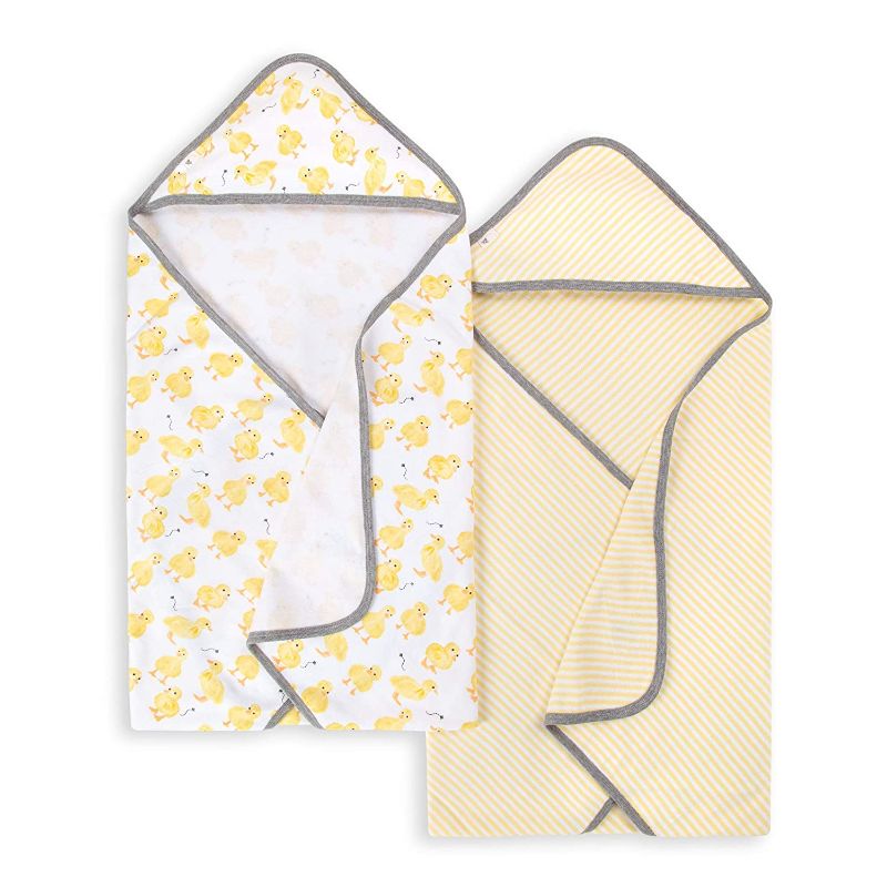 Photo 1 of Burt's Bees Baby - Hooded Towels, Absorbent Knit Terry, Super Soft Single Ply, 100% Organic Cotton (Little Ducks, 2-Pack)
