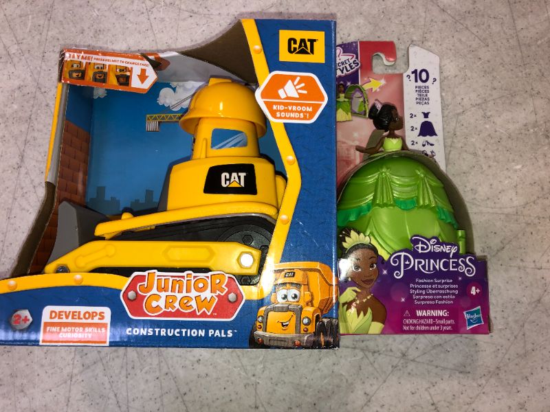 Photo 1 of Cat Junior Crew Cat Junior Crew Construction Pals Bulldozer Yellow AND Disney Princess Doll - Skirt Surprise Tiana

