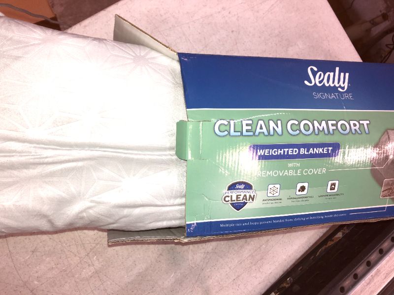 Photo 3 of 48"x72" Clean Comfort Weighted Blanket with Removable Cover - Sealy