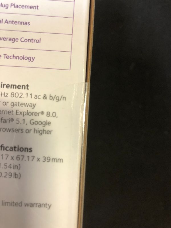 Photo 3 of NETGEAR Wi-Fi Range Extender EX6120 - Coverage Up to 1500 Sq Ft and 25 Devices with AC1200 Dual Band Wireless Signal Booster & Repeater (Up to 1200Mbps Speed), and Compact Wall Plug Design
** FACTORY SEALED **