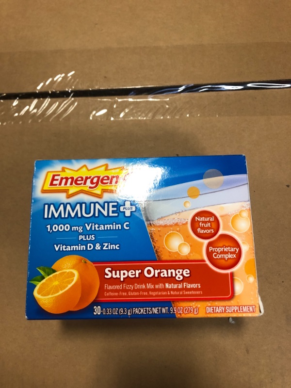 Photo 2 of Emergen-C Immune+ Dietary Supplement Powder Drink Mix with Vitamin C - Super Orange - 30ct. Best By Oct 2022
