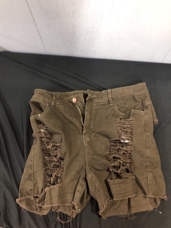 Photo 1 of Generic Brown Women's Ripped Shorts. XL