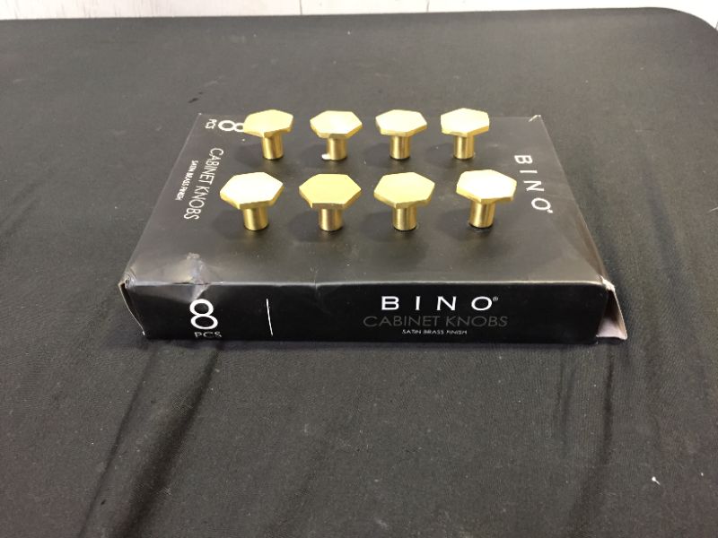 Photo 2 of BINO 8-Pack Cabinet Knobs - 1" Diameter (25mm), Brass - Dresser Knobs for Dresser Drawer Knobs and Pulls Knobs and Pulls Handles
