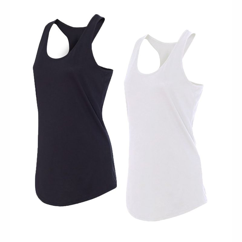 Photo 1 of 2PK WOMEN'S 2XL RACER BACK ATHLETIC TANK TOP MOISTURE WICK MATERIAL WHITE AND BLACK