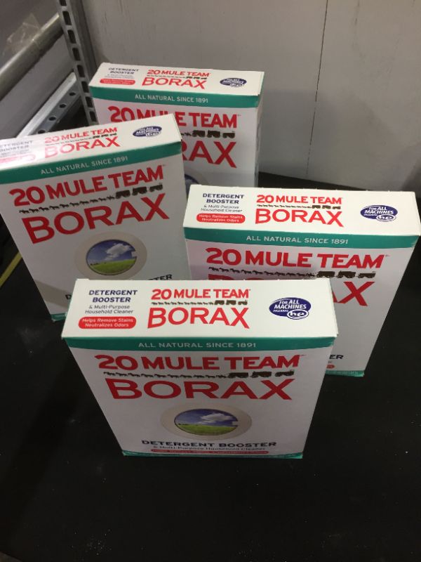 Photo 2 of 20 Mule Team All Natural Borax Laundry Detergent Booster & Multi-Purpose Household Cleaner, 65 Ounce, 4 Count
