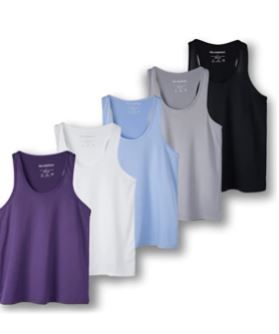 Photo 1 of 5-Pack Women's Racerback Tank Top Dry-Fit Athletic Performance Yoga Activewear 2XL
