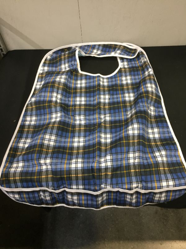 Photo 2 of Adult Bib for Eating, Waterproof Clothing Protector with Crumb Catcher. Machine Washable
