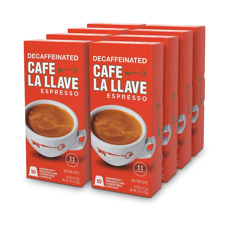 Photo 1 of Cafe La Llave Decaf Espresso Capsules, Intensity 11-Recylable Coffee Pods (80 Count) Compatible with Nespresso OriginalLine Machines
12/07/21