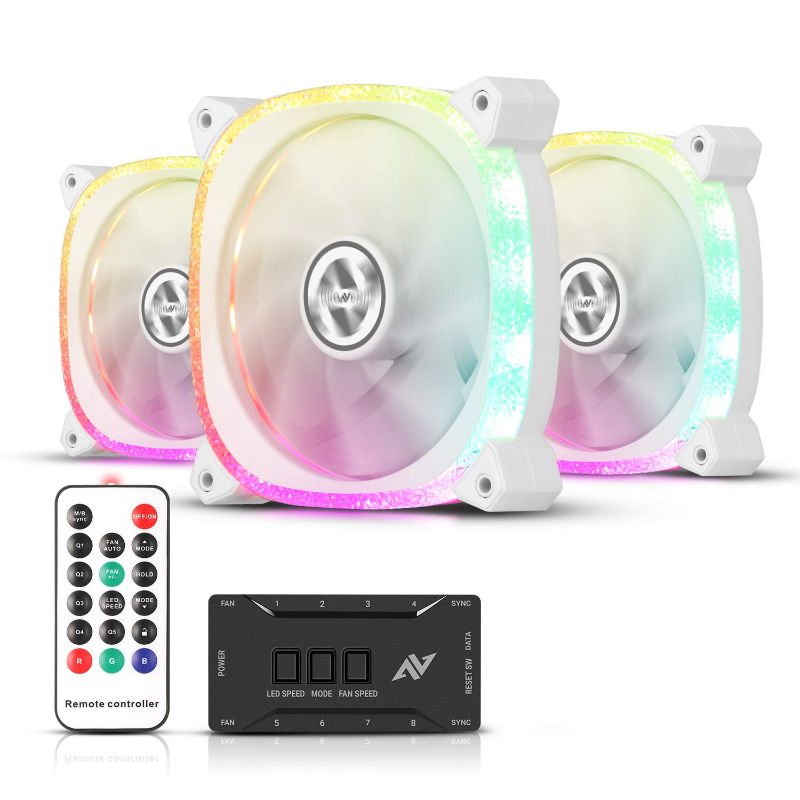 Photo 1 of ABKONCORE LED CPU Cooler White CF120 3 in 1 I Over 62 LED Modes I 5V ARGB Spectrum SYNC I Premium Low Noise PWM Cooling Fan I Premium Hydrobearing I Develooped High Static Pressure I Remote Controller
