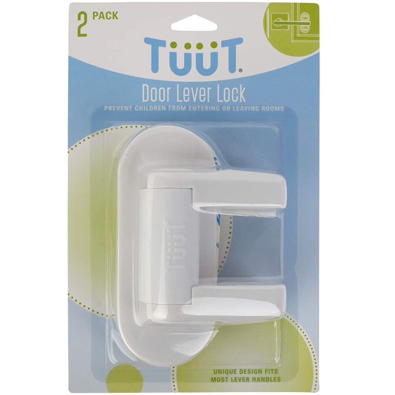 Photo 1 of Door Lever Lock (2 Pack) Child Proof Doors & Handles 3M Adhesive - Child Safety By Tuut
