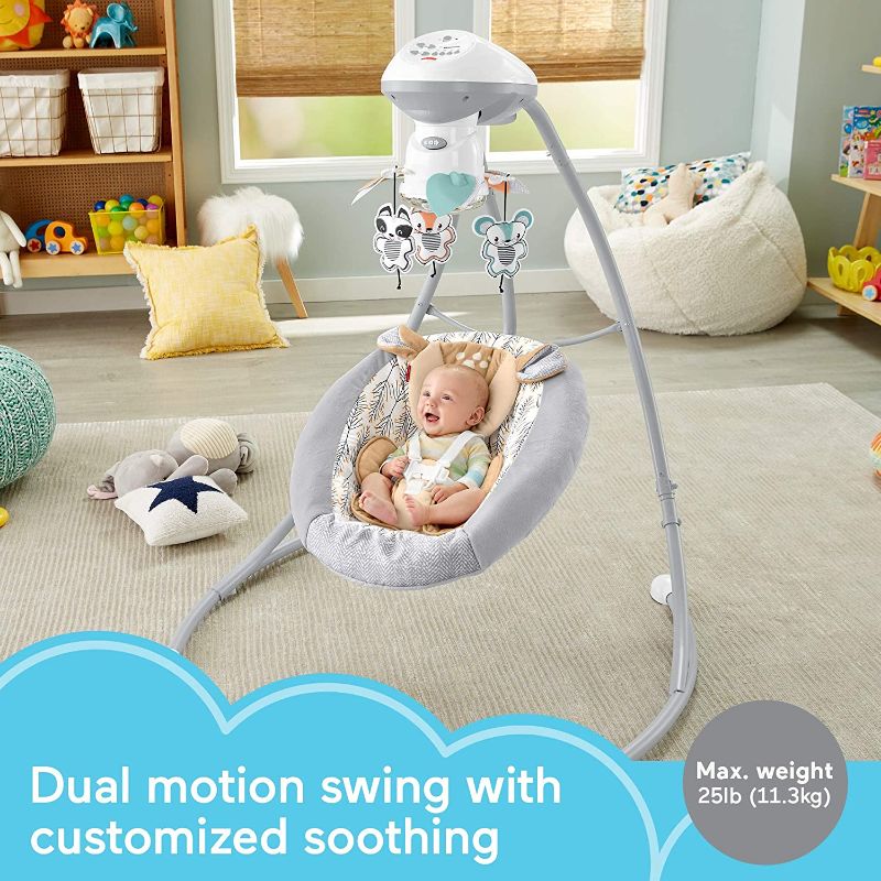 Photo 1 of Fisher-Price Fawn Meadows Dual Motion Baby Swing with Music, Sounds and Motorized Mobile, Multicolor