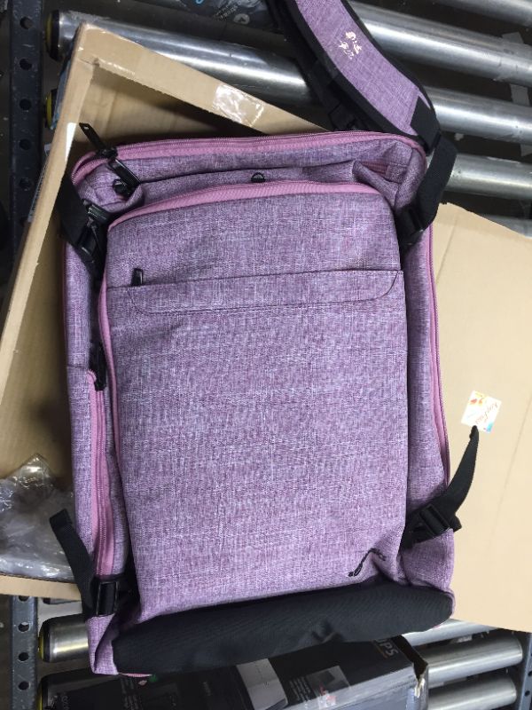 Photo 2 of AmazonBasics Slim Carry On Laptop Travel Weekender Backpack - Purple