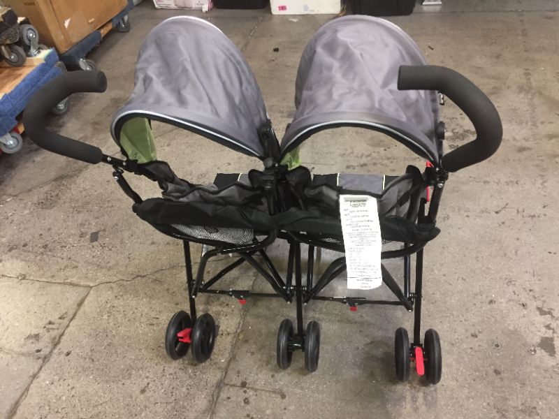 Photo 2 of Double Stroller, Lime Green---missing front wheels 