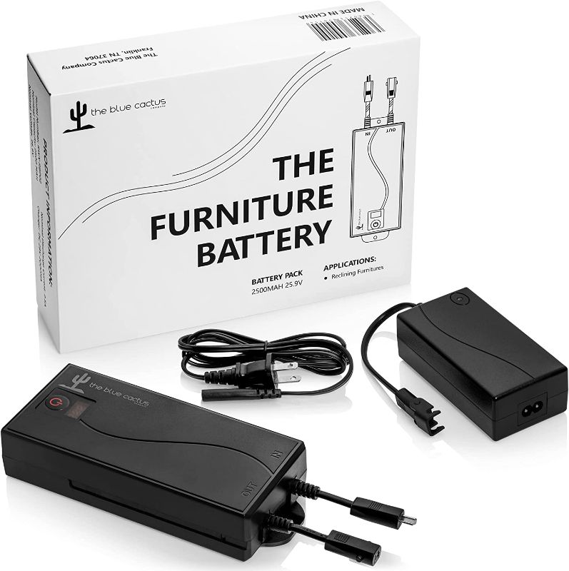 Photo 1 of 2 PACK, SEALED, Universal Battery Pack for Reclining Furniture with LCD Display - Wireless 2500mAh Rechargeable Battery Pack for Electric Recliner, Power Sofa, Couch, and Lift Chair - Fits Most 2-Pin Motion Furniture
