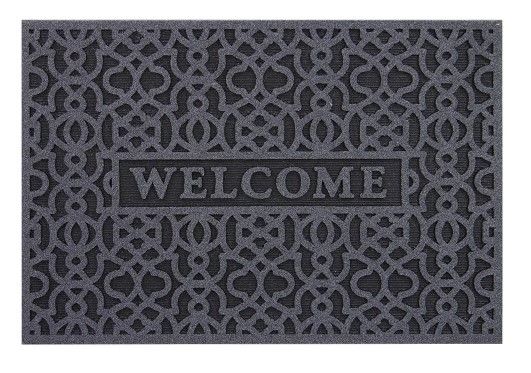 Photo 1 of 2 PACK, Geo Welcome Charcoal 24 in. x 36 in. Door Mat
