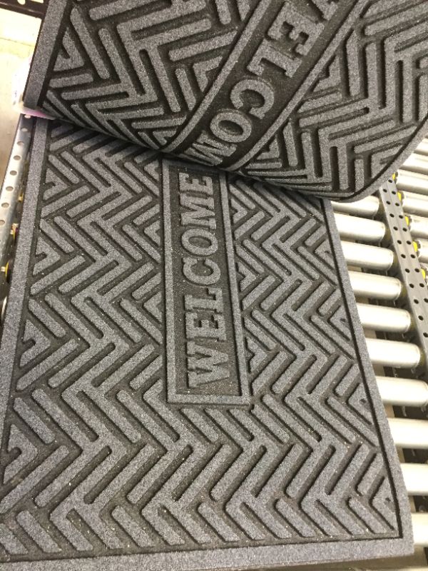 Photo 1 of 2 PACK, Geo Welcome Charcoal 24 in. x 36 in. Door Mat
