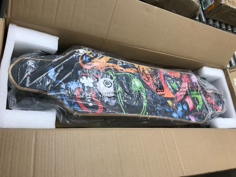 Photo 2 of Electric Skateboard, Electric Longboard with Remote for Adults and Teens, 450W Brushless Motor, 20 MPH Top Speed, 12.5 Miles Range, 5+2 Plys Maple and Bamboo, Max Load 220Lbs
